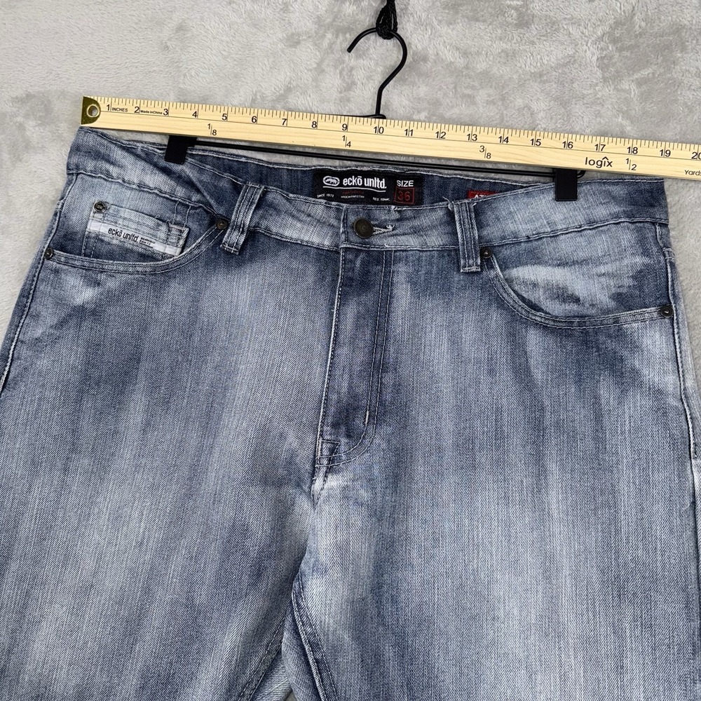 Ecko Unltd Jeans Loose Leg Athletic Fit Y2k Hip‎ Hop Denim Men's 36x32 - Picture 10 of 16